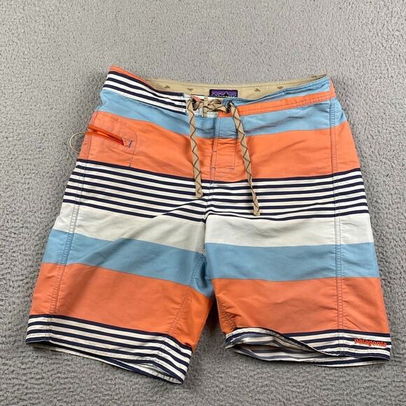 Patagonia Board Shorts Men's 34 Colorblock Striped Summer Causal - Picture 1 of 9
